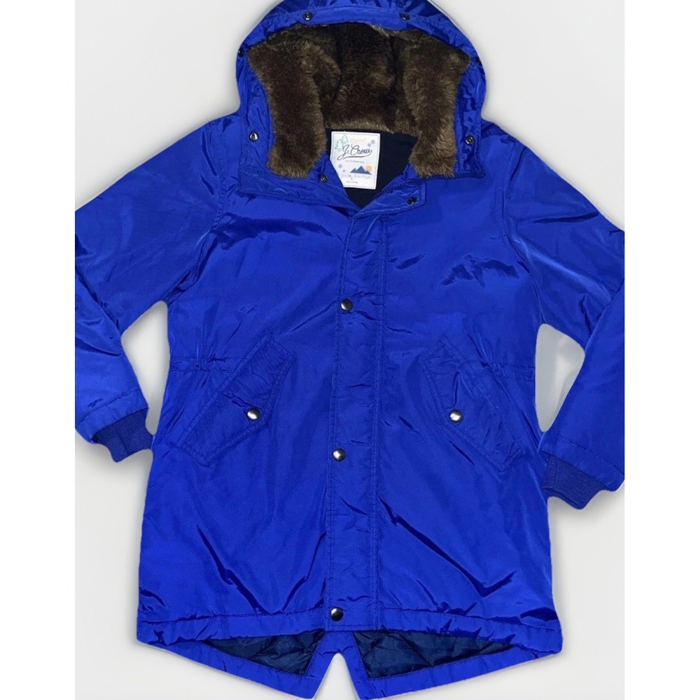 J.Crew Youth L Fishtail Parka eco-friendly Primaloft Cobalt Blue Winter Jacket